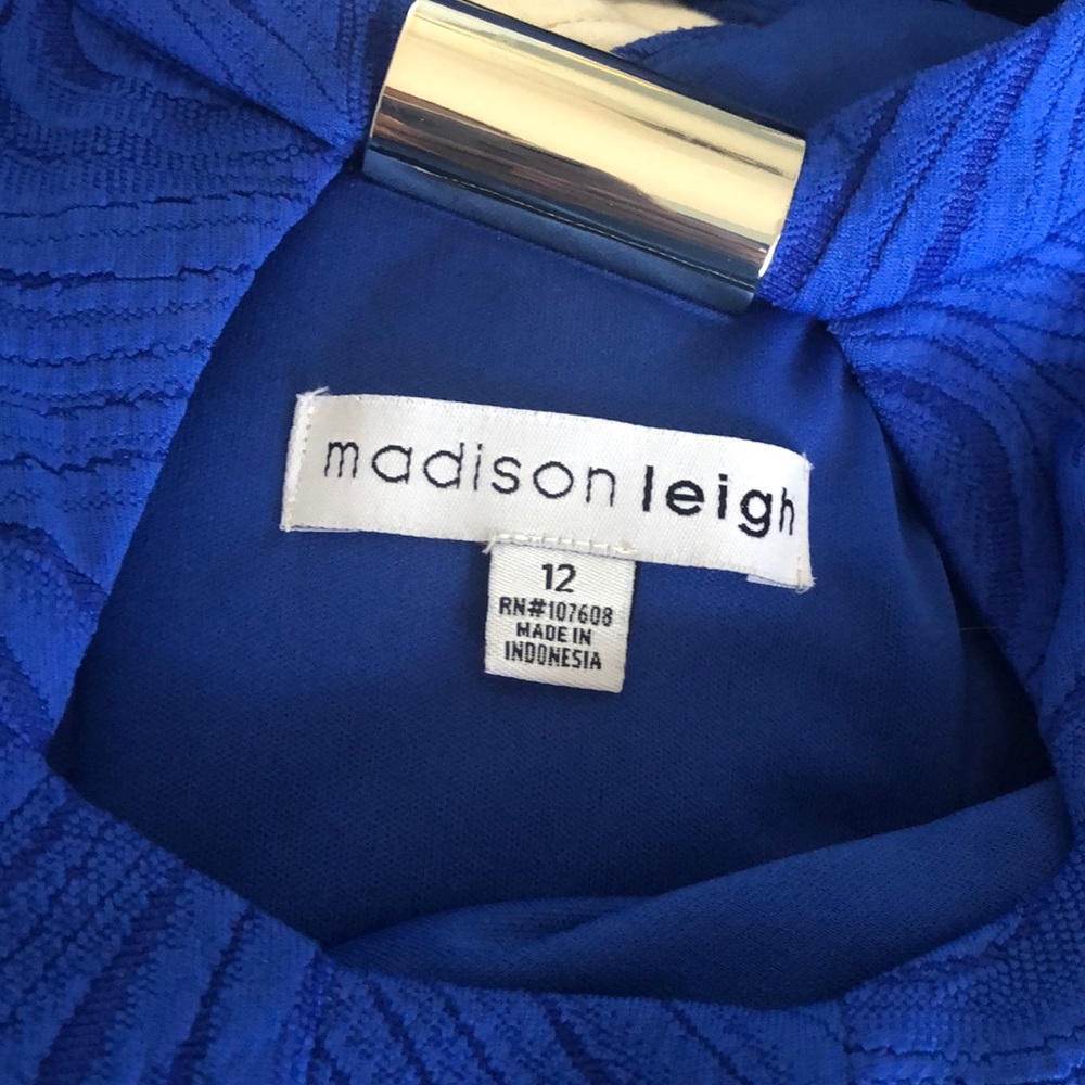Blue Dress with Silver Neck Detail